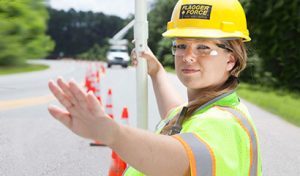 woman flagger