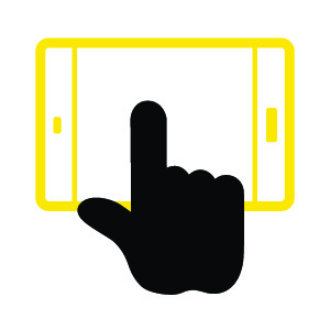 Manual Distraction icon — finger touching tablet