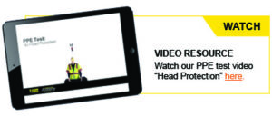 Video call out graphic with link to Head Protection video.