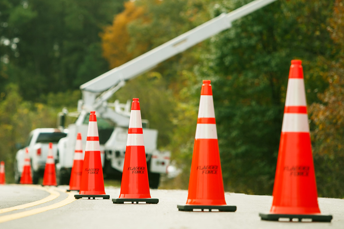 line-of-cones-on-jobsite